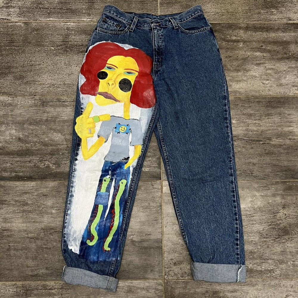 Vintage 2000s Unique Customized Levi's 512 Slim Fit Tapered Leg Size 12 Miss M